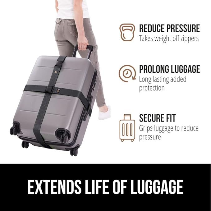 GORILLA GRIP Heavy Duty 4 Pack Adjustable Luggage Straps - Image 5
