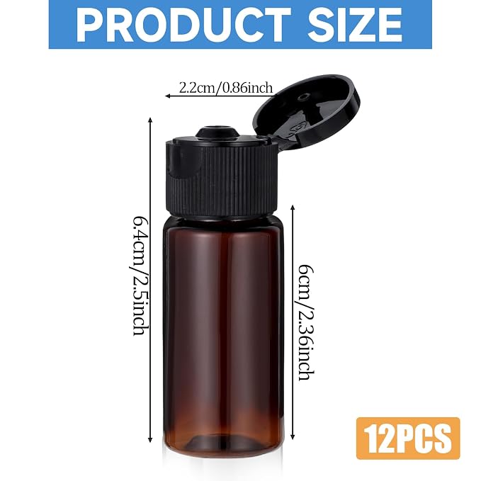 Travel Size Make up Sample Containers, 12 Pieces Plastic Mini Empty Toiletry - Image 3