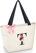 Vavabox Tote Bag, A-Z Initial Monogrammed Waterproof Tote Bag, Bridesmaid Gifts by Vavabox