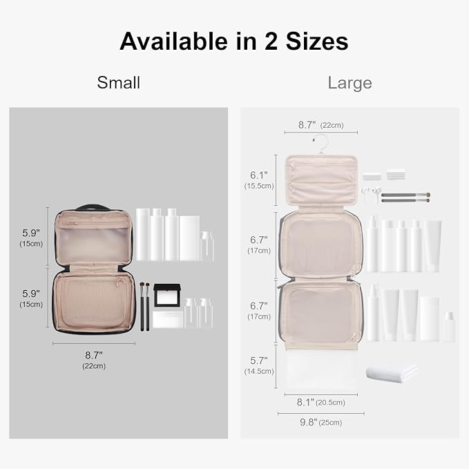 LEVEL8 Travel Toiletry Bag for Men Women, Water Repellent Shaving Bag for - Image 2