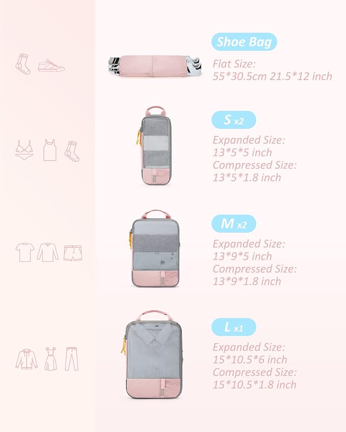 BAGSMART 6 Set Compression Packing Cubes - Image 2