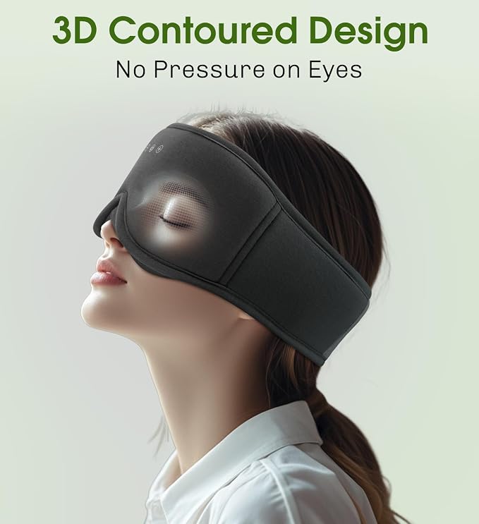 Bamboo Cotton Sleep Mask with Bluetooth Wireless Headphones - Image 8