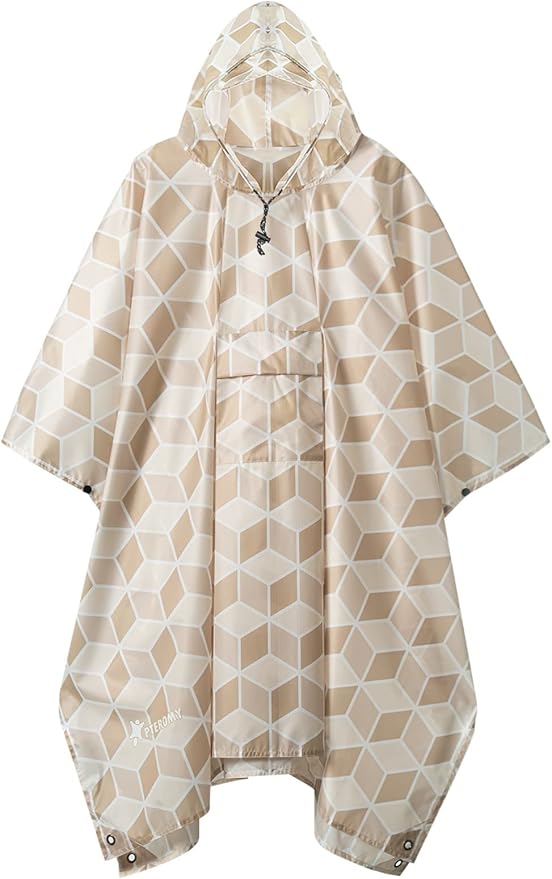 PTEROMY Hooded Rain Poncho for Adult by PTEROMY