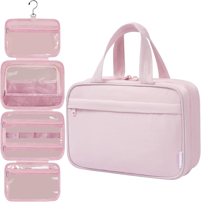 Toiletry Bag For women, Portable Hanging Organizer, 4 Leakproof Compartment for by PREZON