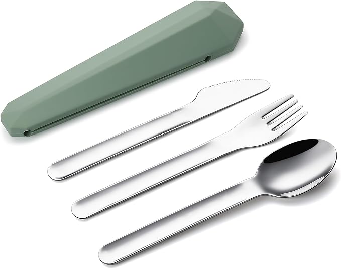 DEVICO Travel Utensils with Case, Reusable Camping Silverware Cutlery, 18/8 - Image 9
