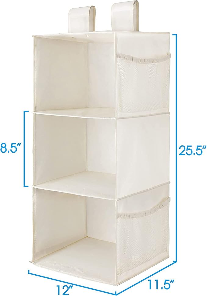 MAX Houser 3-Shelf Hanging Closet Organizers, Collapsible Closet Hanging Shelves - Image 3