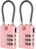 Search Alert TSA Approved Travel Combination Luggage Cable Locks by TRAVOCE