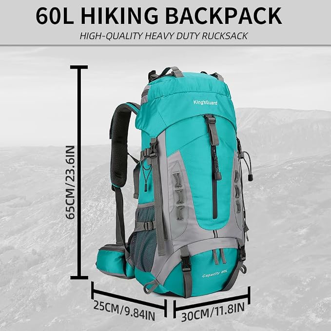 King'sGuard 60L Hiking Backpack Large Waterproof Camping Backpack - Image 5