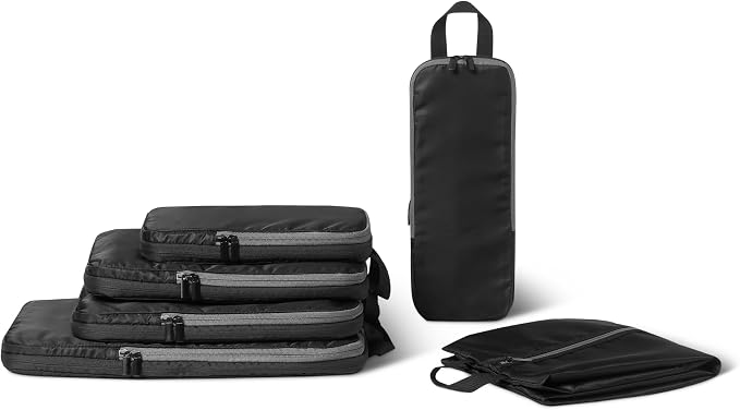 Amazon Essentials Ultralight Compression Packing Cubes Packing Organizer black by AmazonEssentials