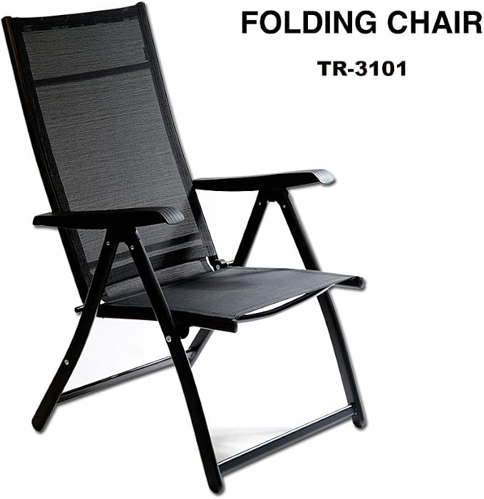 Heavy Duty Durable Adjustable Reclining Folding Chair Outdoor Indoor Garden Pool - Image 4