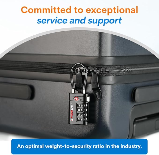 Forge TSA Approved Luggage Locks 4 Digit Combination TSA Travel Locks - Image 5