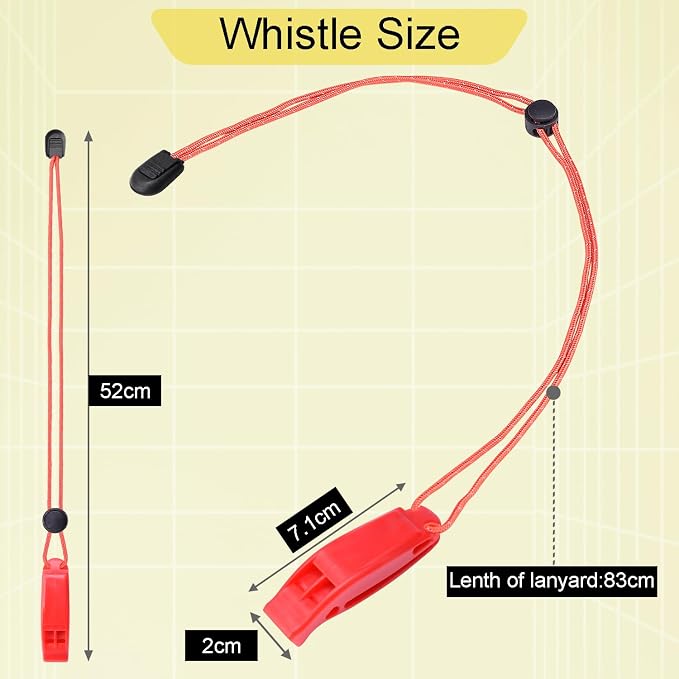 4 Pack Emergency Whistles, Loud Shrill Safety Whistle - Image 2