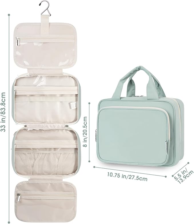 Narwey Hanging Toiletry Bag for Women Travel Makeup Bag Organizer Toiletries - Image 7