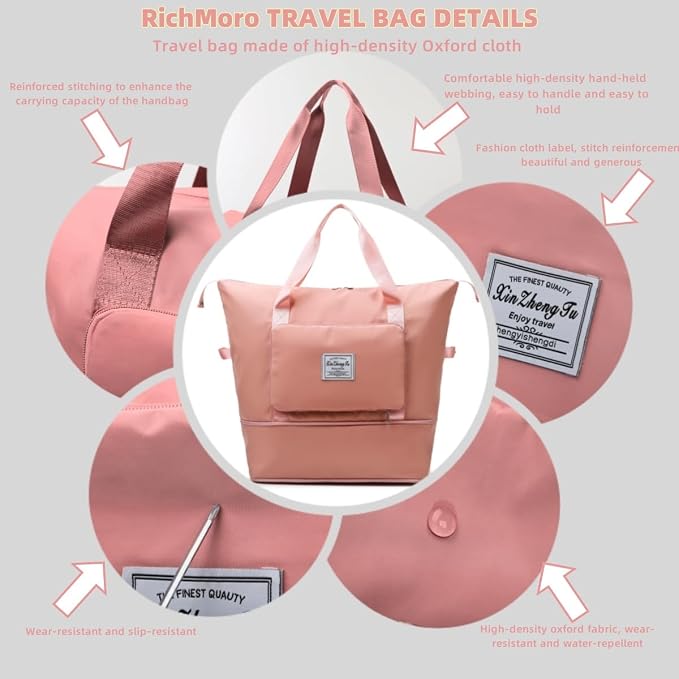 Large Capacity Foldable Travel Bag, Expandable lightweight Carry on Bag - Image 5