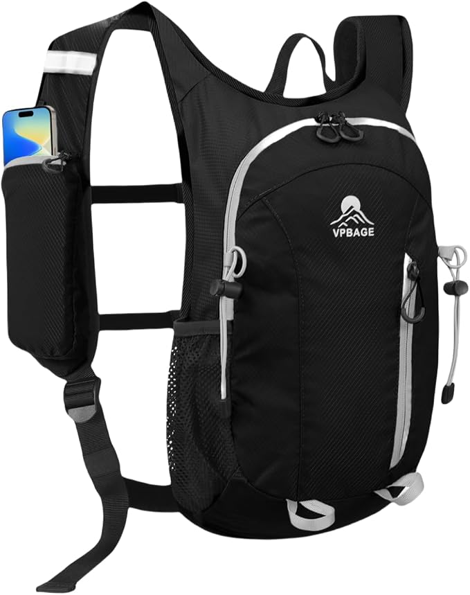 Small Hiking Backpack with Front Phone Holder, Packable Back pack with Chest by VPBAGE