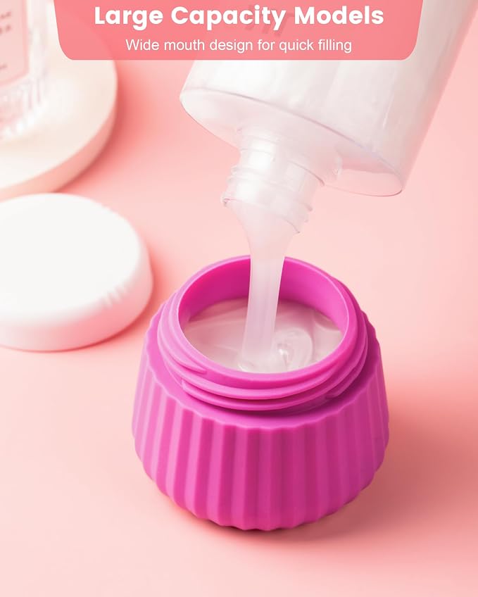 4 Pack Travel Size Silicone Jars, TSA Approved, Leak Proof, Bright Colors - Image 3