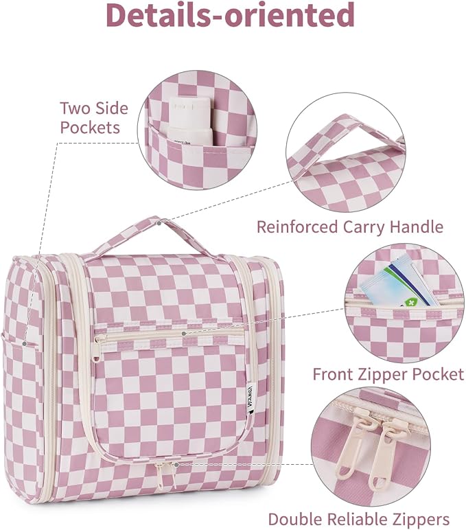 Narwey Checked Hanging Travel Toiletry Bag - Image 6