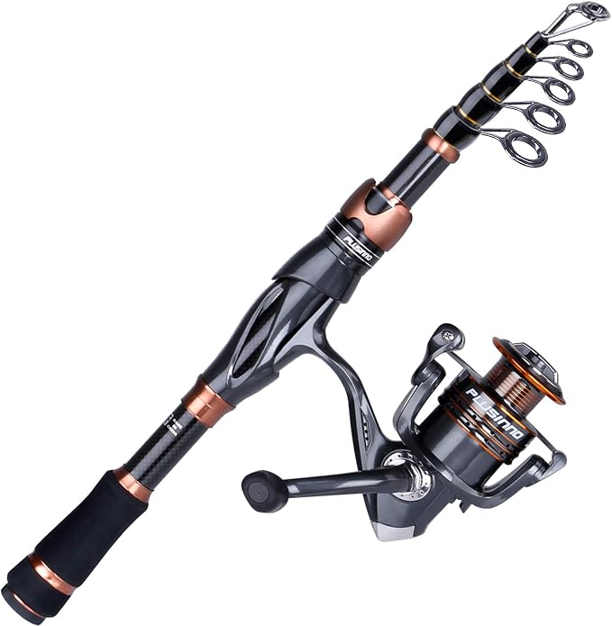 PLUSINNO Fishing Rod and Reel Combos, Bronze Warrior Toray 24-Ton Carbon Matrix by PLUSINNO