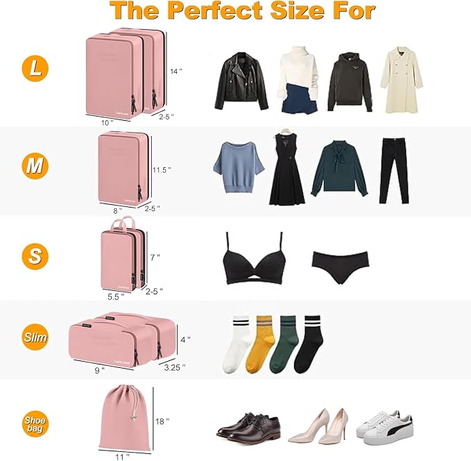 8 Set Compression Packing Cubes - Image 6
