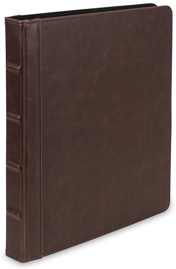 Samsill Vintage Leather Binder, 0.5 Inch Round Ring, Letter Size 8.5x11 by Samsill