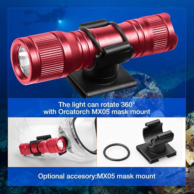 ORCATORCH D560 Mini Scuba Dive Light Headlamp 650 Lumen Mask Diving Flashlight - Image 4