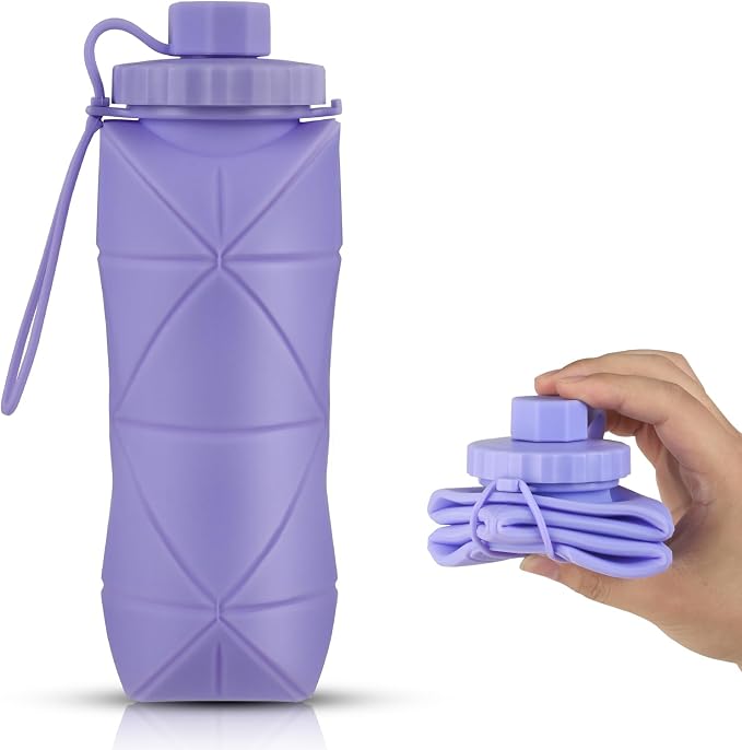 Silicone Collapsible Water Bottles, Lightweight Reusable Leakproof by YCTMALL