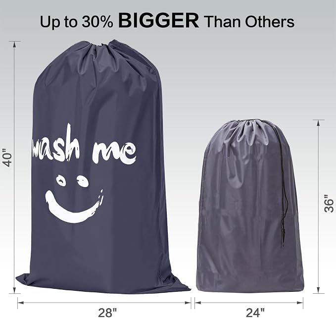 HOMEST XL Wash Me Travel Laundry Bag, Dirty Clothes Organizer, Large Enough to - Image 4