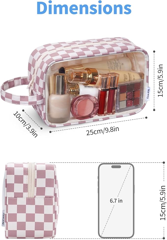 Narwey Clear Toiletry Bags for Traveling Women Men, Make Up Organizer, Skincare - Image 4