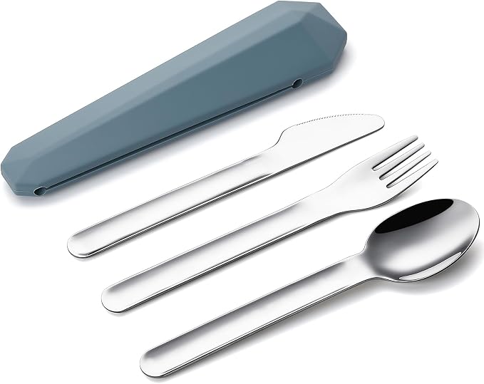 DEVICO Travel Utensils with Case, Reusable Camping Silverware Cutlery, 18/8 - Image 9