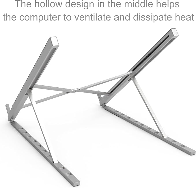 Aluminum Laptop Stand for Desk, Foldable Ventilated Cooling Notebook Stand - Image 8