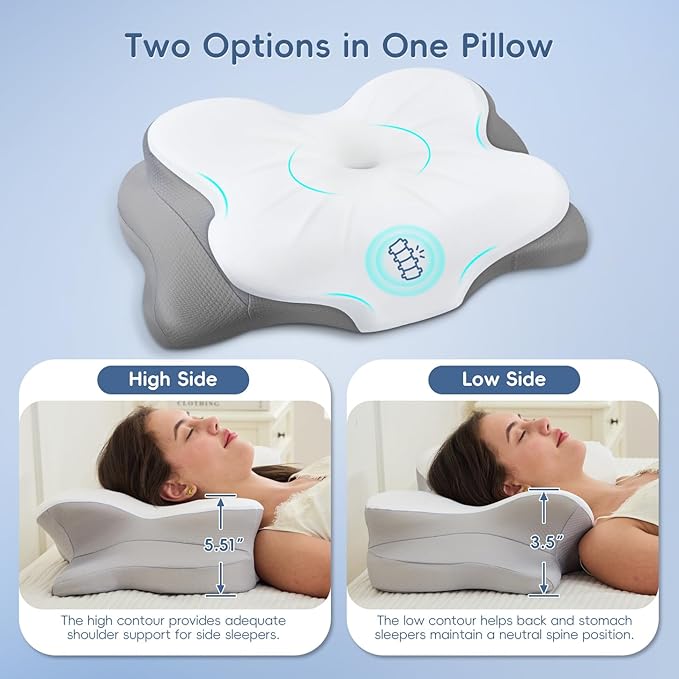 Cervical Neck Pillow, Ergonomic Memory Foam Pillows - Image 4