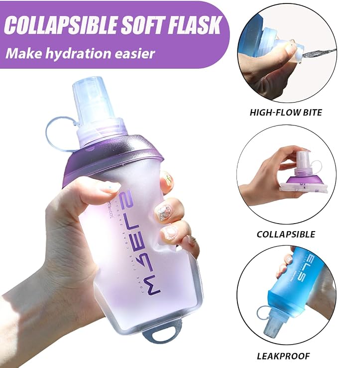 200ml/350ml/500ml Collapsible Soft Flask, BPA Free Folding Soft Water Bottle - Image 4