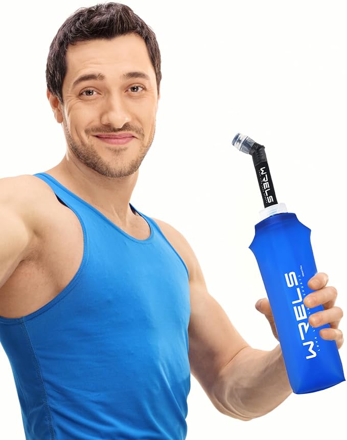 Folding Soft Flask Portable Collapsible Running Lightweight Water Bottle - Image 6