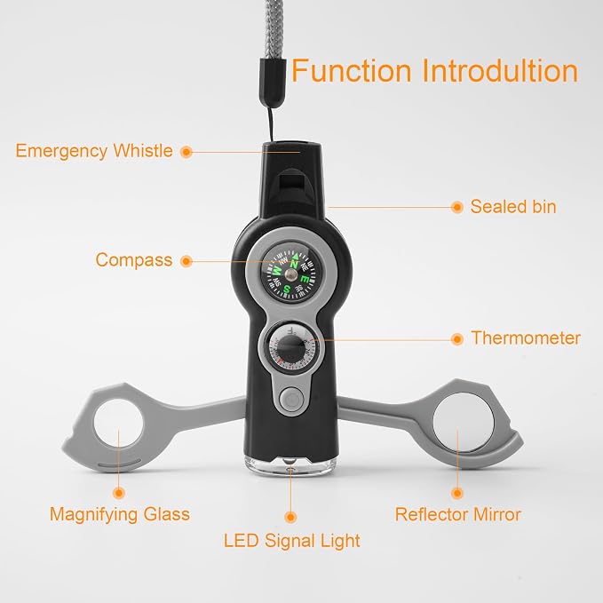Emergency Survival Function Whistle, Outdoor Multifunctional Tool Safety Whistle - Image 6