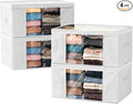 Clothes Storage Bags, Foldable Thick Fabric Blanket Storage Bags, Large Clear by Hopack