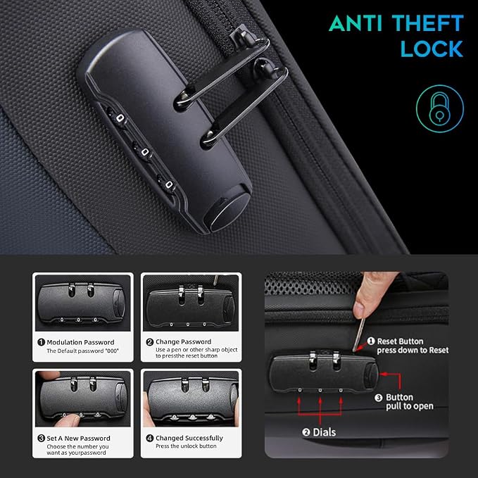 BANGE Anti Theft Backpack, Slim Laptop Backpacks Fit - Image 3