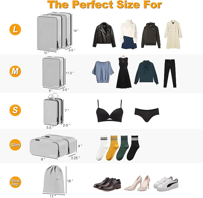 8 Set Compression Packing Cubes - Image 6