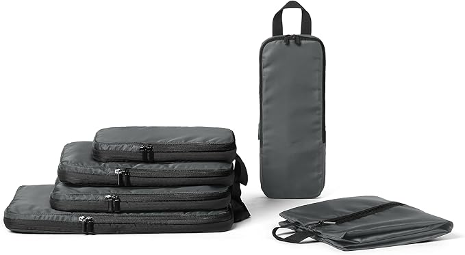 Amazon Essentials Ultralight Compression Packing Cubes Packing Organizer Grey by AmazonEssentials