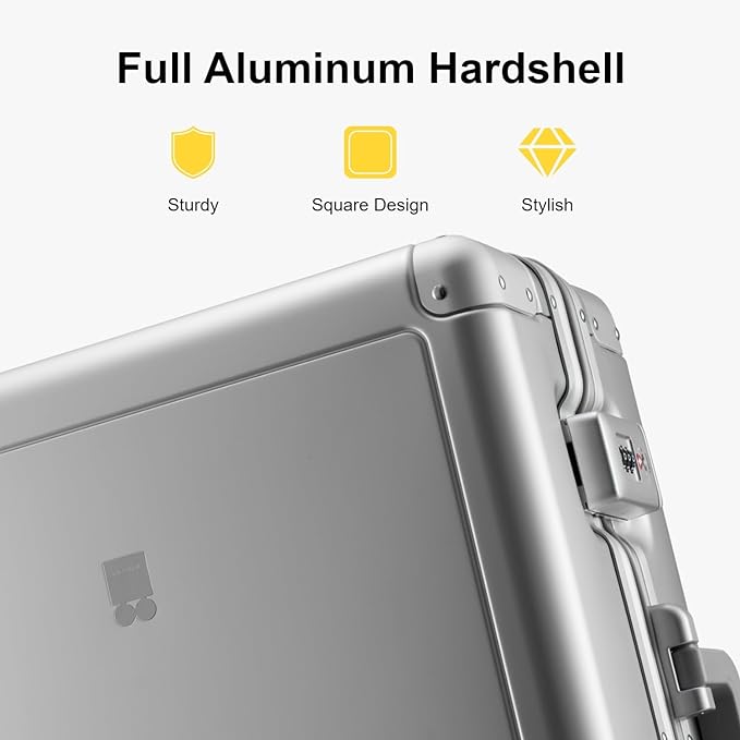 LEVEL8 Gibraltar Carry on Luggage, 20 Inch Aluminum Zipperless Luggages Airline - Image 3