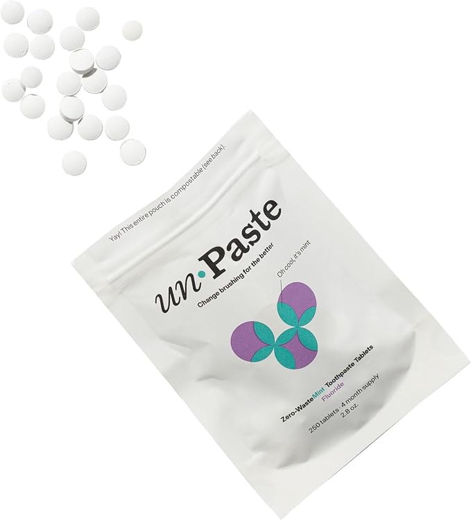 Unpaste Toothpaste Tablets, New Formula, Fluoride Mint, Xylitol Free, Plastic - Image 9