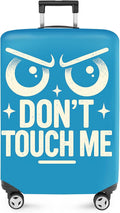 ANNA QUEEN Funny “Don’t Touch Me” Luggage Cover, Bold Blue Suitcase Protector by ANNAQUEEN