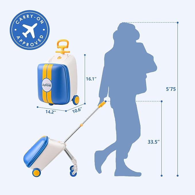 Kids Ride-on Luggage with Spinner Wheels Suitcase, Kid's Ride-On Suitcase Help - Image 7