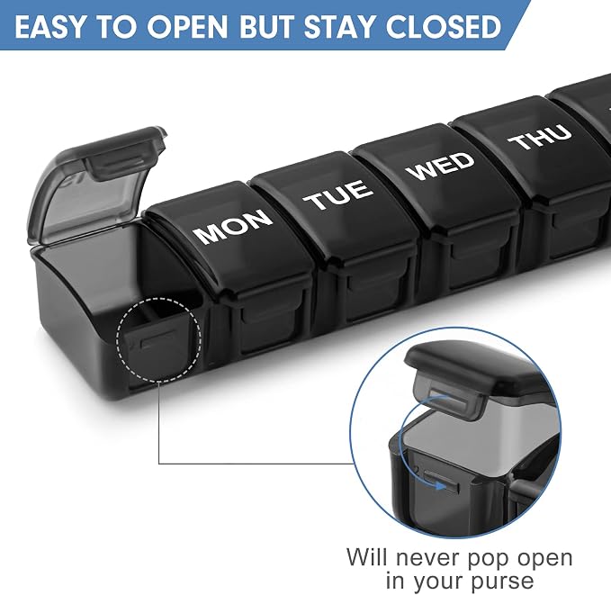 Small Pill Organizer 2 Times a Day, 2 Pack 7 Day Pill Box 1 Time a Day - Image 5