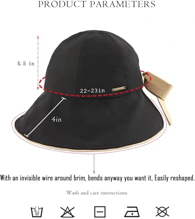 Wide Brim Hats for Woman Foldable Hats Sun Hats for Women uv Protection Bowknot - Image 6