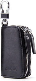 CONTACTS Car Key Case Small Leather Double Zipper Key Holder by CONTACTS