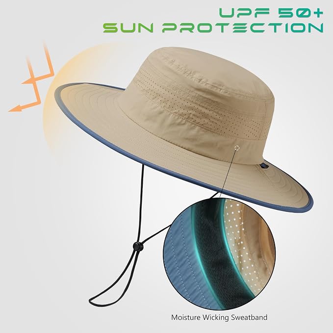 UPF 50+ Foldable Brim Water-Resistant Sun Bucket Hat - Image 3