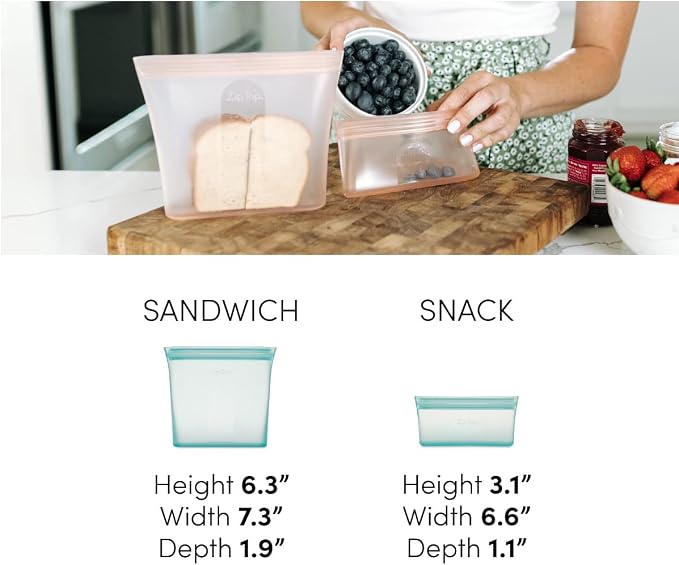Zip Top Reusable Food Storage Bags | 3 Bag Set - Image 4