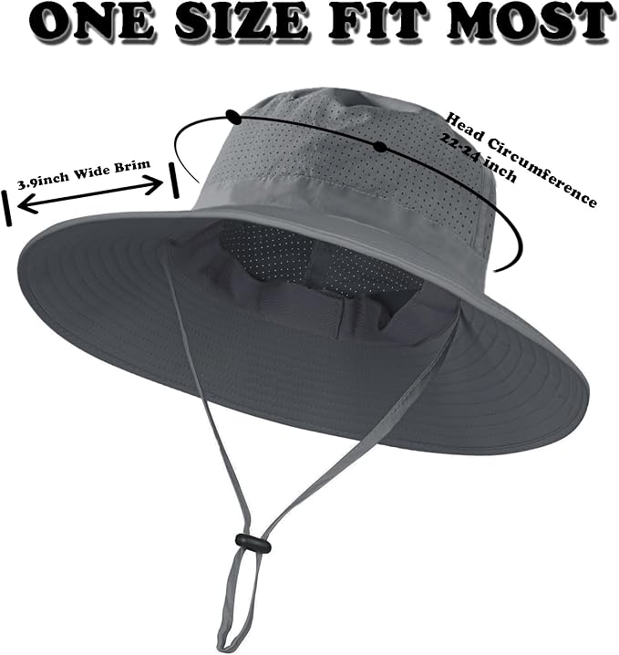 Rosoz Sun Hat for Men Women Boonie Bucket Hat Wide Brim Breathable Cooling - Image 6