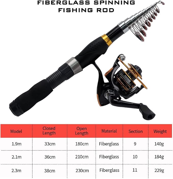 Collapsible Fishing Rod and Reel Combo, BalanZze Telescopic Fishing Rod - Image 4