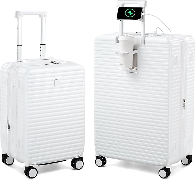 Hard Shell Suitcases Expandable Travel Luggage Sets 2 Piece, Carry on and Check by HanTrip
